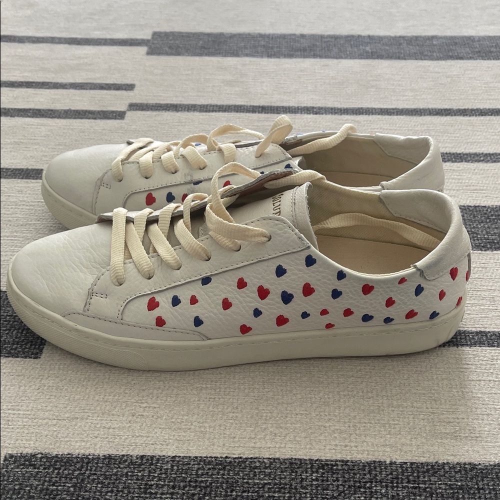 Soludos - Lace-Up Ibiza Sneakers Queen of Hearts in White Sunrise, Size 9.5